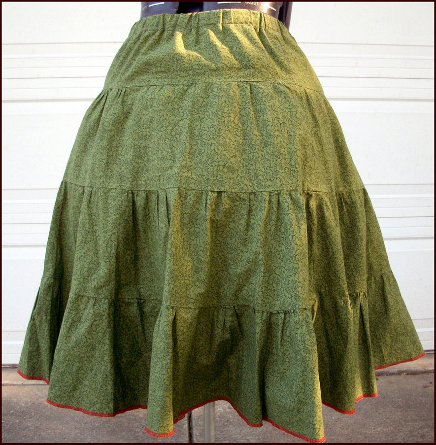 Green skirt with petticoat