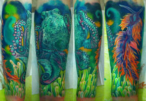 underwater sleeve in progress