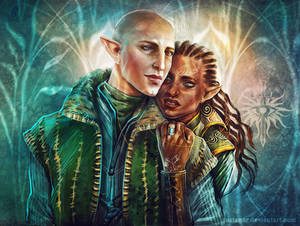 Commission - Solas and Nesnaya Lavellan