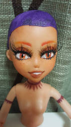 my first custom doll face up wip