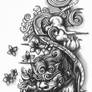 Shisa Dog Half-sleeve Tattoo Design