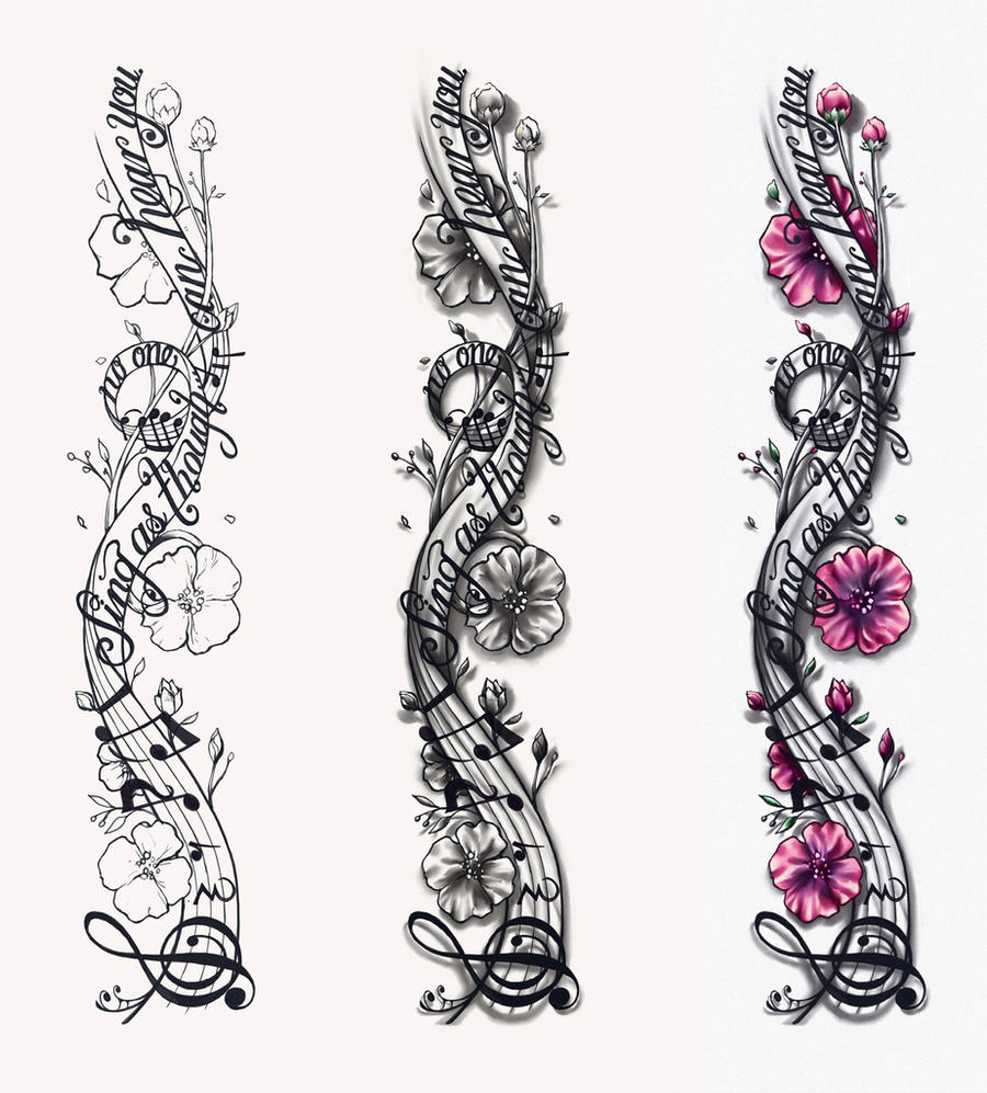 Musical Notes Tattoo Design