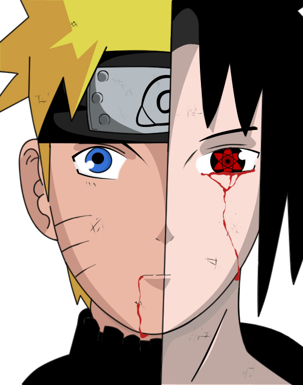 Naruto and sasuke colored