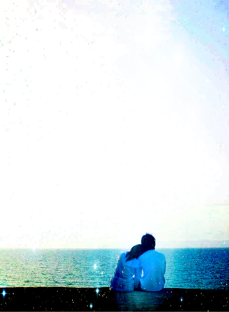 Lovers on the starlit beach.