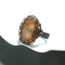 Golden sunstone cab copper ring