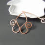 Copper shawl pin, hungarian fol art inspired