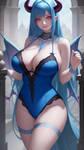 Blue haired demon girl by omur356