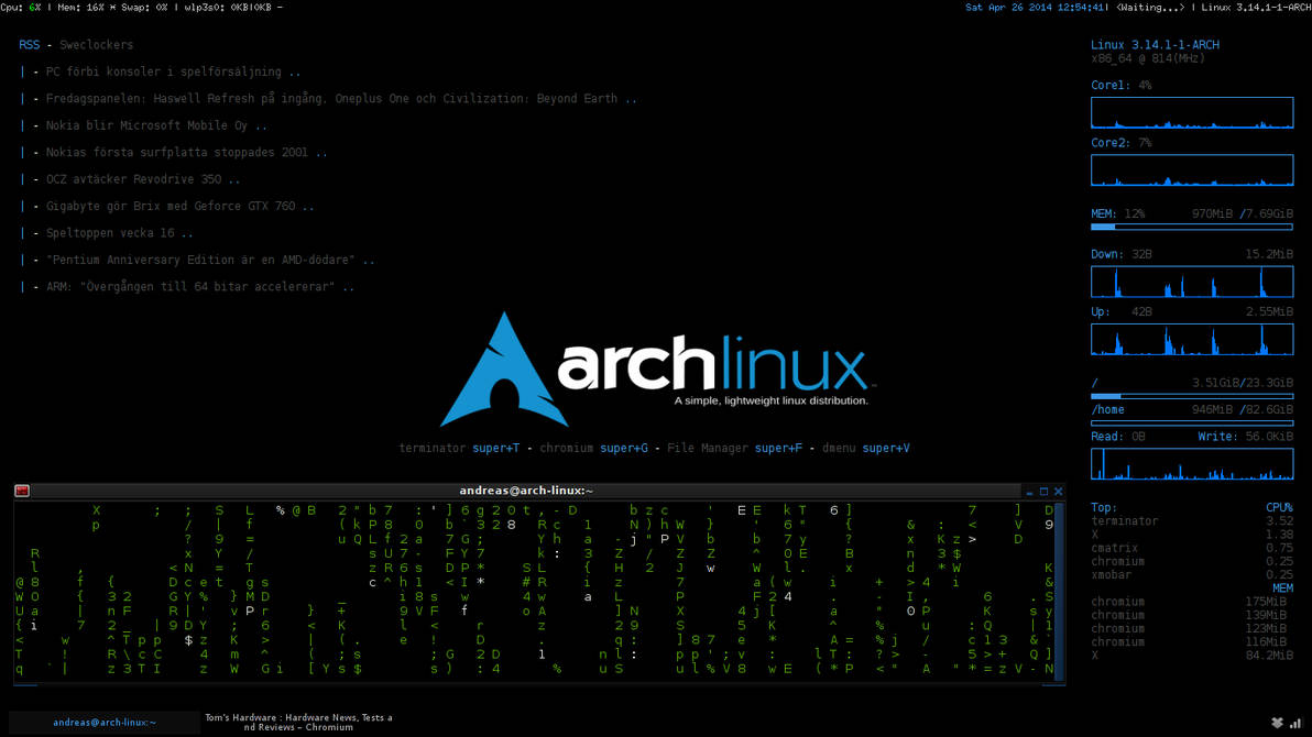 BlackBlue - Arch Linux and Openbox by AndreasEr on DeviantArt