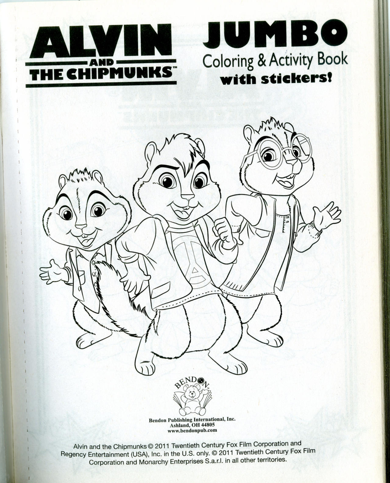 The Chipmunks coloring page scan by TheCrazyettes on DeviantArt