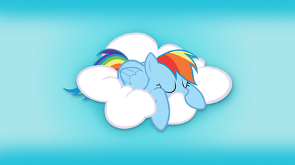 Rainbow Dash Snoozing on a Cloud