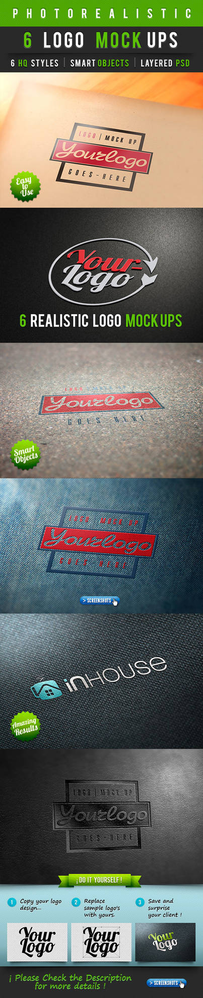 6 Photorealistic Logo Mock-Ups Vol.1