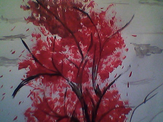 Red leaves.