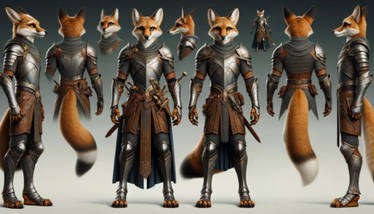 Anthro Fox Warrior Reference Sheet