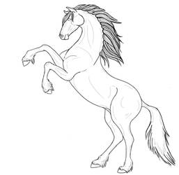 Rearing Horse - FREE Lineart