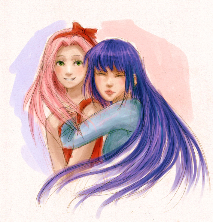 Sakura and Hinata speedpaint