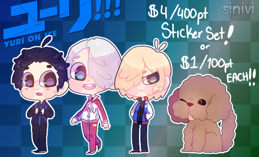 :.Yuri!!! On Ice Sticker Set! $4/FREE SHIPPING.: