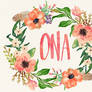 Ona Watercolor Name Art