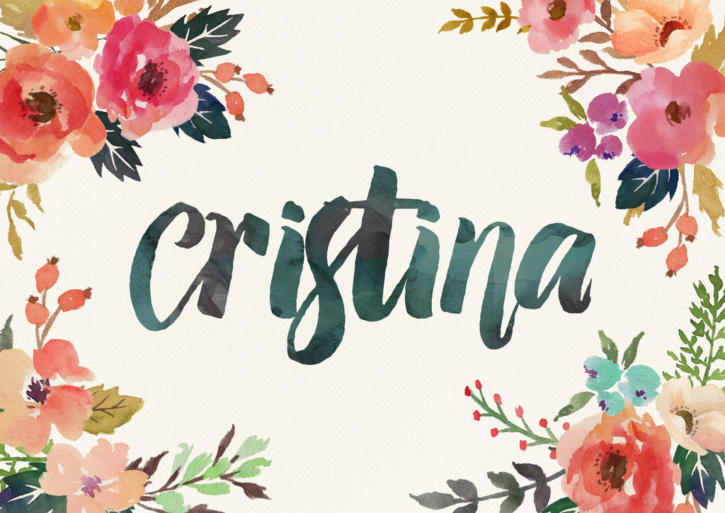 cristina watercolor name art by littlemissfreak on deviantart background name design
