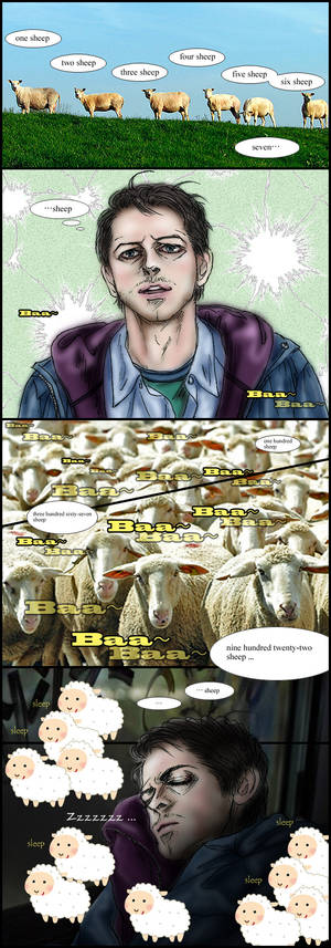 Supernatural S9.3 : Castiel try counting sheep !