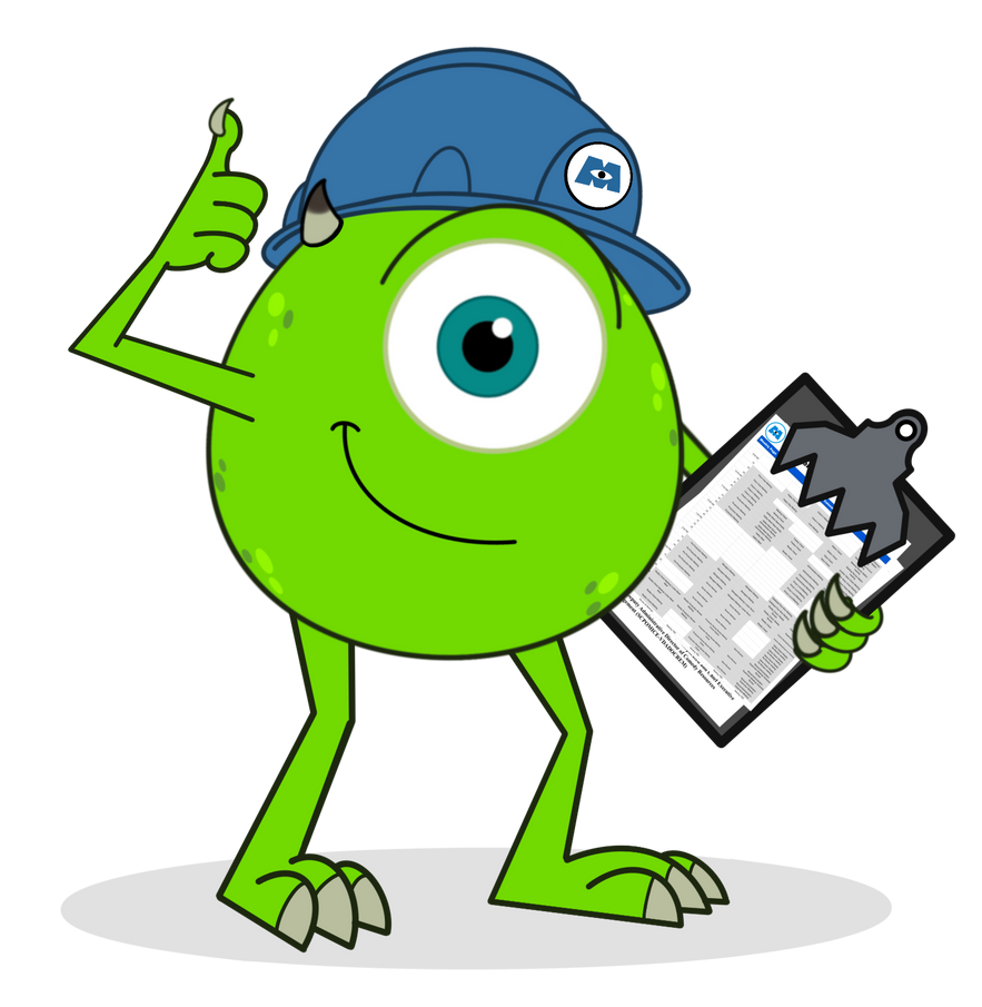 Mike Wazowski wearing his hard hat by Marc17Studios on DeviantArt