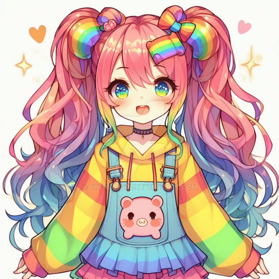 Cute Rainbow Anime Girl By Shehulk202 On DeviantArt cute-rainbow-anime-girl-by-shehulk202-on-deviantart