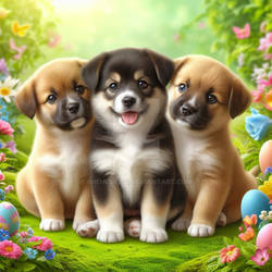 Cute three dogs
