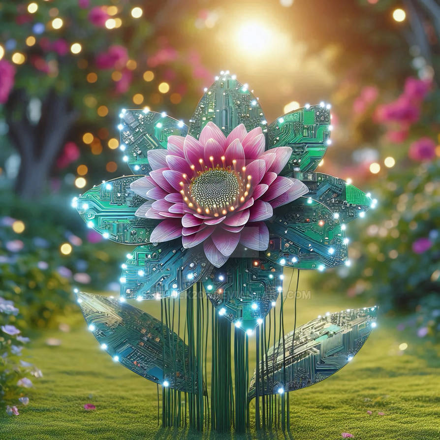 Computer Part Flowers Technology flower by shehulk202 on DeviantArt