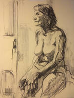 Life Drawing with Left Hand Nina 6/9/14