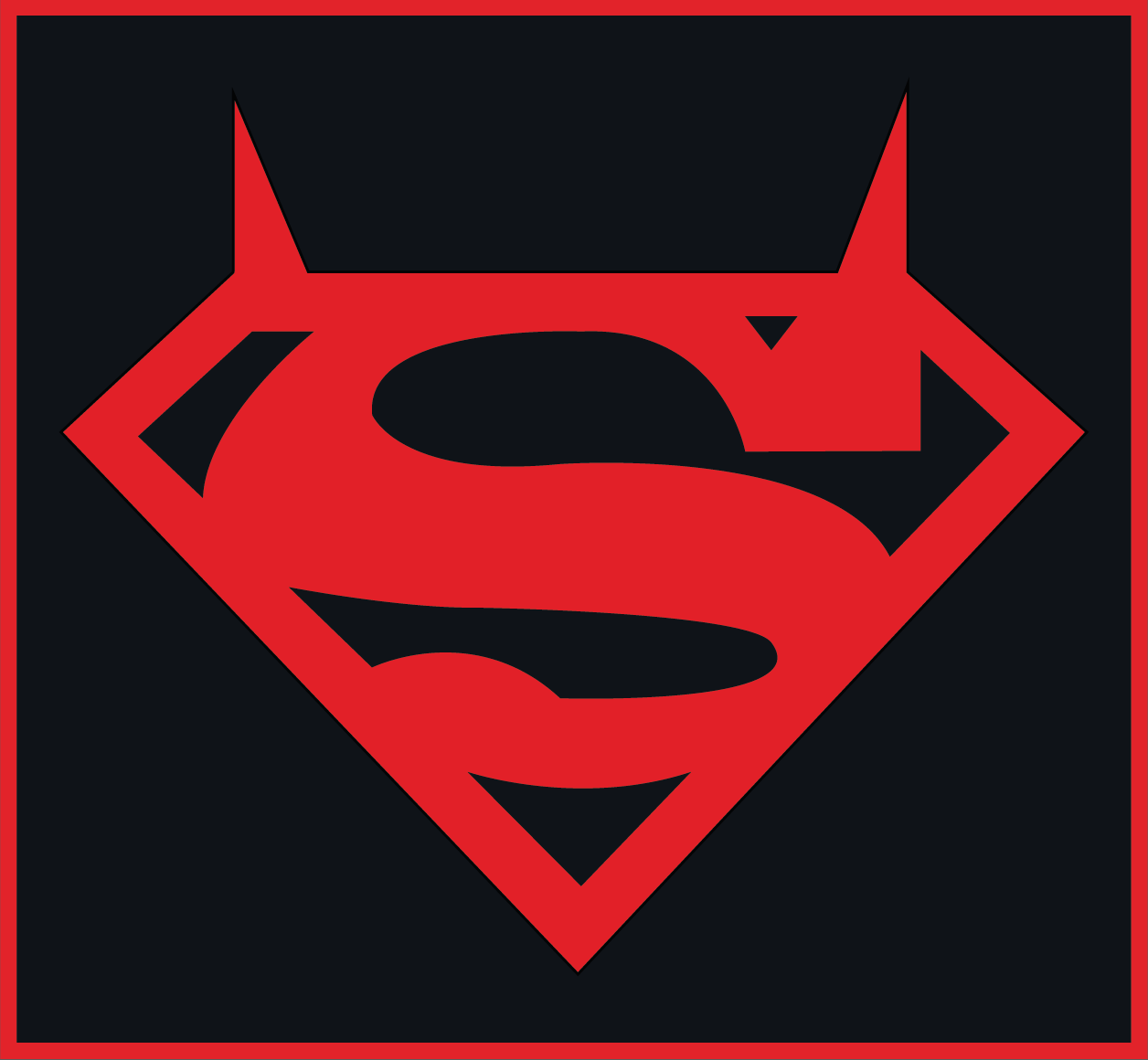 Batman Superman Logo Red n Black by CreativeDyslexic on DeviantArt