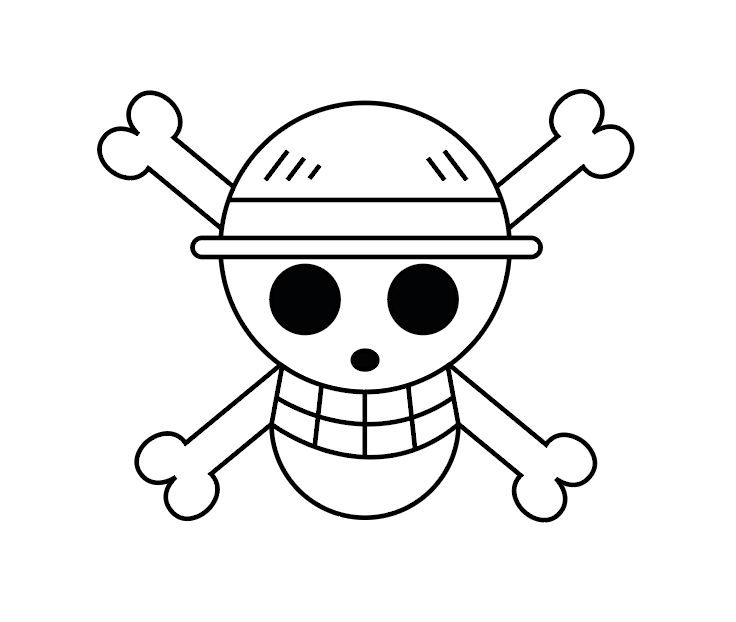 One Piece Straw Hats Jolly Roger Tattoo Outline by CreativeDyslexic on ...