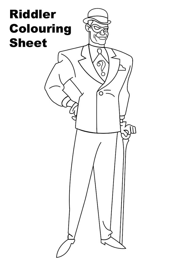 Edward Riddler Coloring Page Riddler Colouring Sheet by CreativeDyslexic on DeviantArt