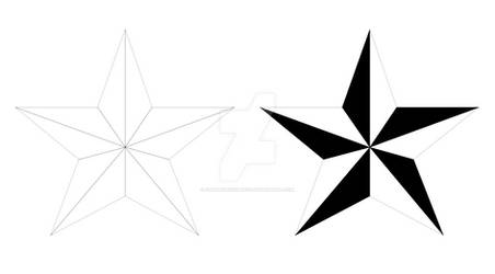 NAUTICAL STAR OUTLINE AND BLACK AND WHITE STAR