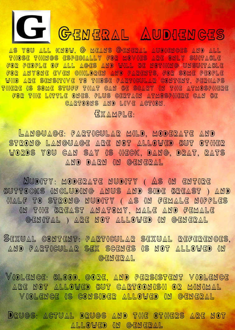 MPAA G rated atmosphere information by columbia1515 on DeviantArt