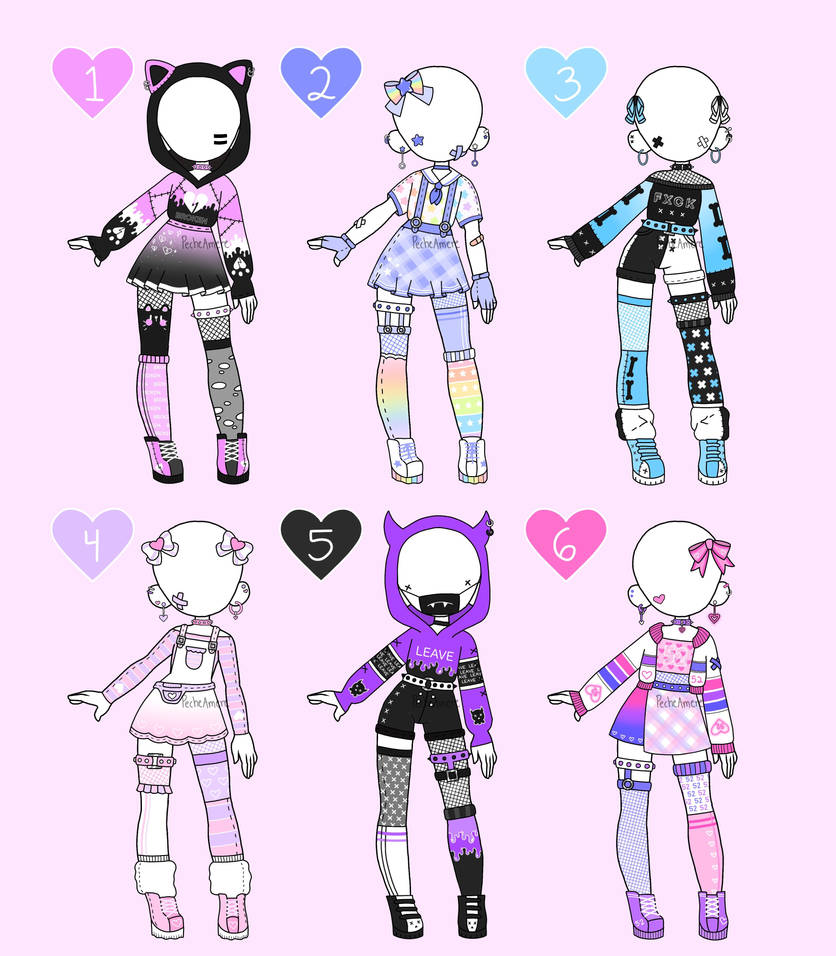 OUTFIT ADOPTS (SET PRICE~ALL CLOSED!!) by PecheAmere on DeviantArt