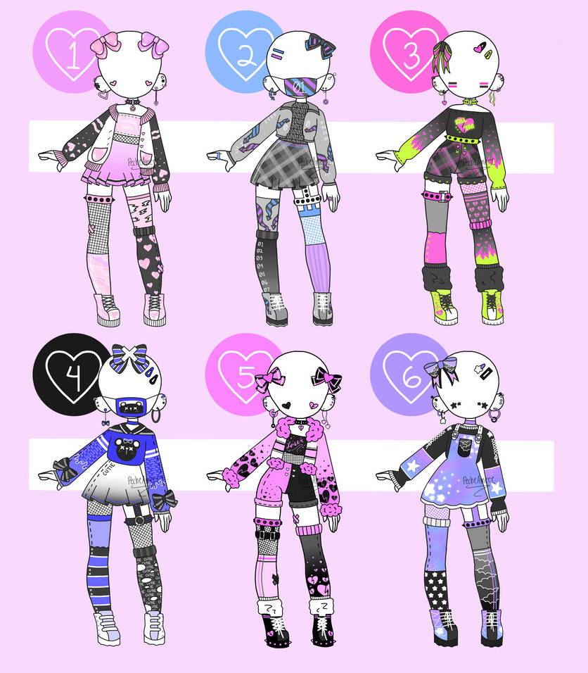 Outfit Adopts (SET PRICE 5/6 OPEN) by PecheAmere on DeviantArt