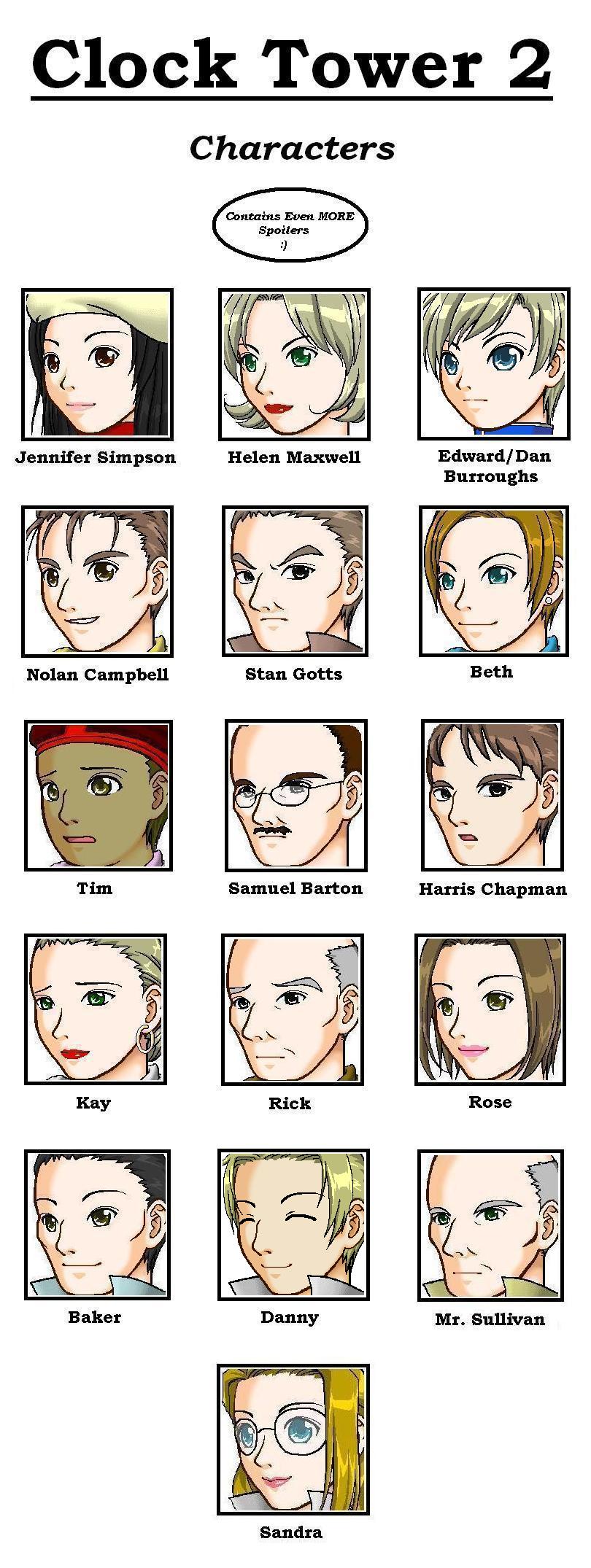 Clock Characters Clock Tower 2 Characters by TheOtakuGeek on DeviantArt