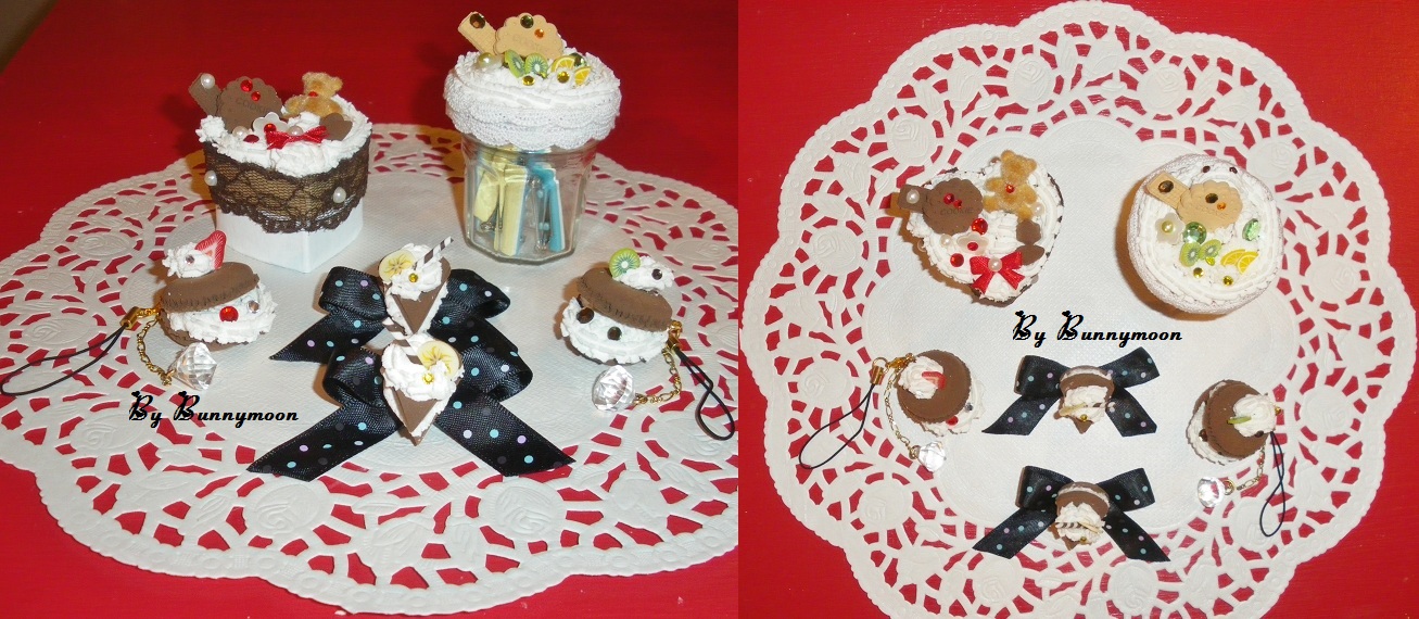 cute kawaii decoden charm - brooch -  heart box