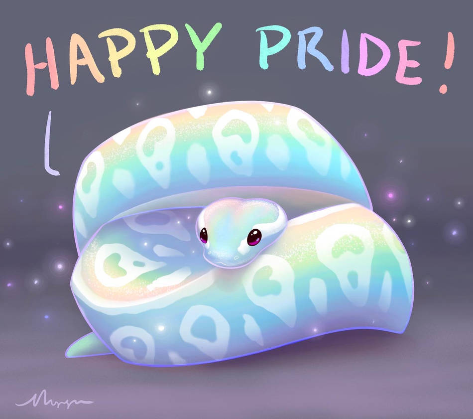Rainbow Ball Python by Violetfeatherdraws on DeviantArt