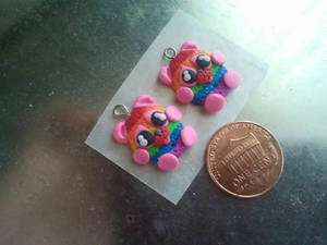 rainbow panda earring charms