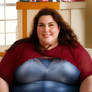 A beautiful full figured woman in jeans and a