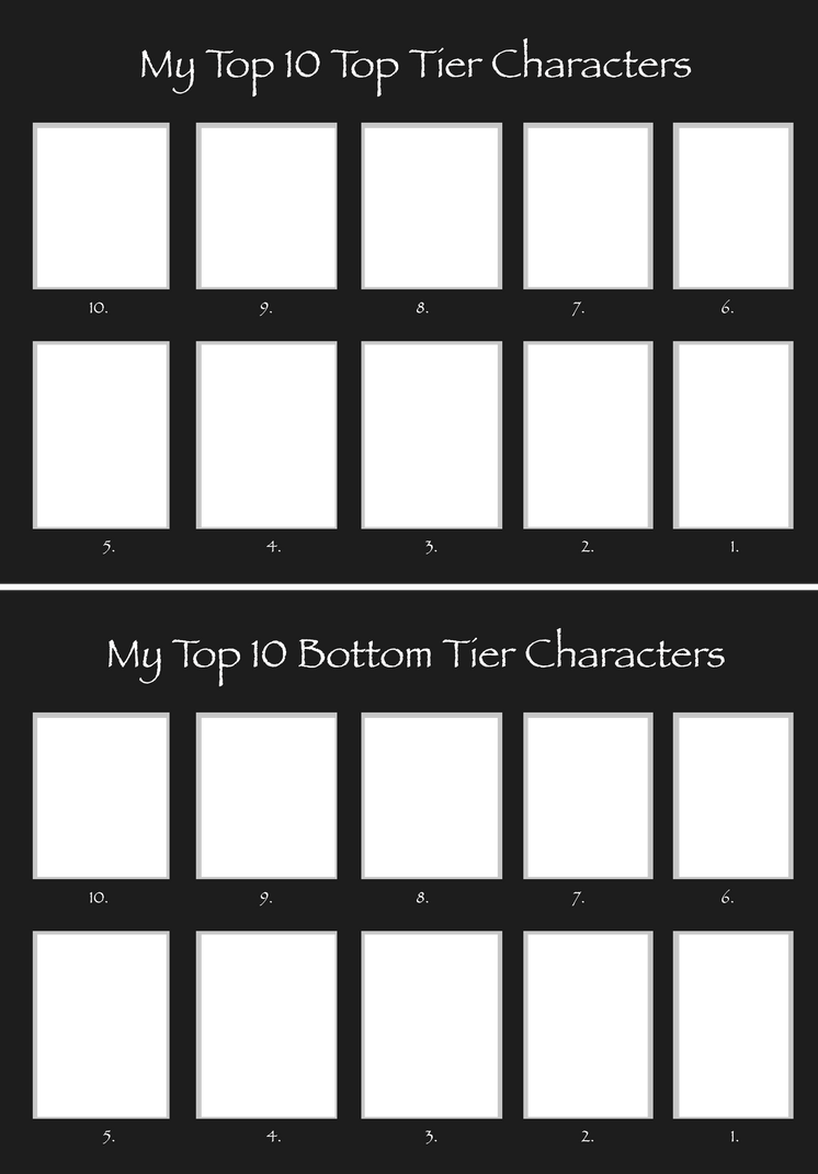 Top 10 Character Tier List Template by MustacheTwirler on DeviantArt Top 10 Character Tier List Template by MustacheTwirler on DeviantArt