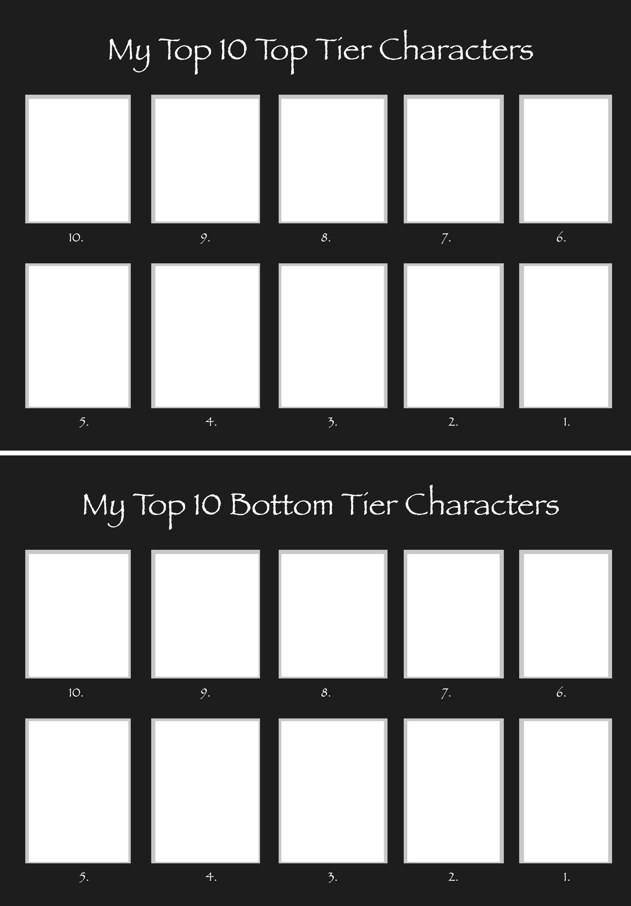 Syd Mose Glamour Top 10 Character Tier List Template by Mustache-Twirler on DeviantArt