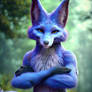 Blue anthro fox2(AI image)