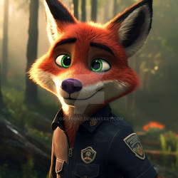 Nick Wilde in police uniform(AI image)