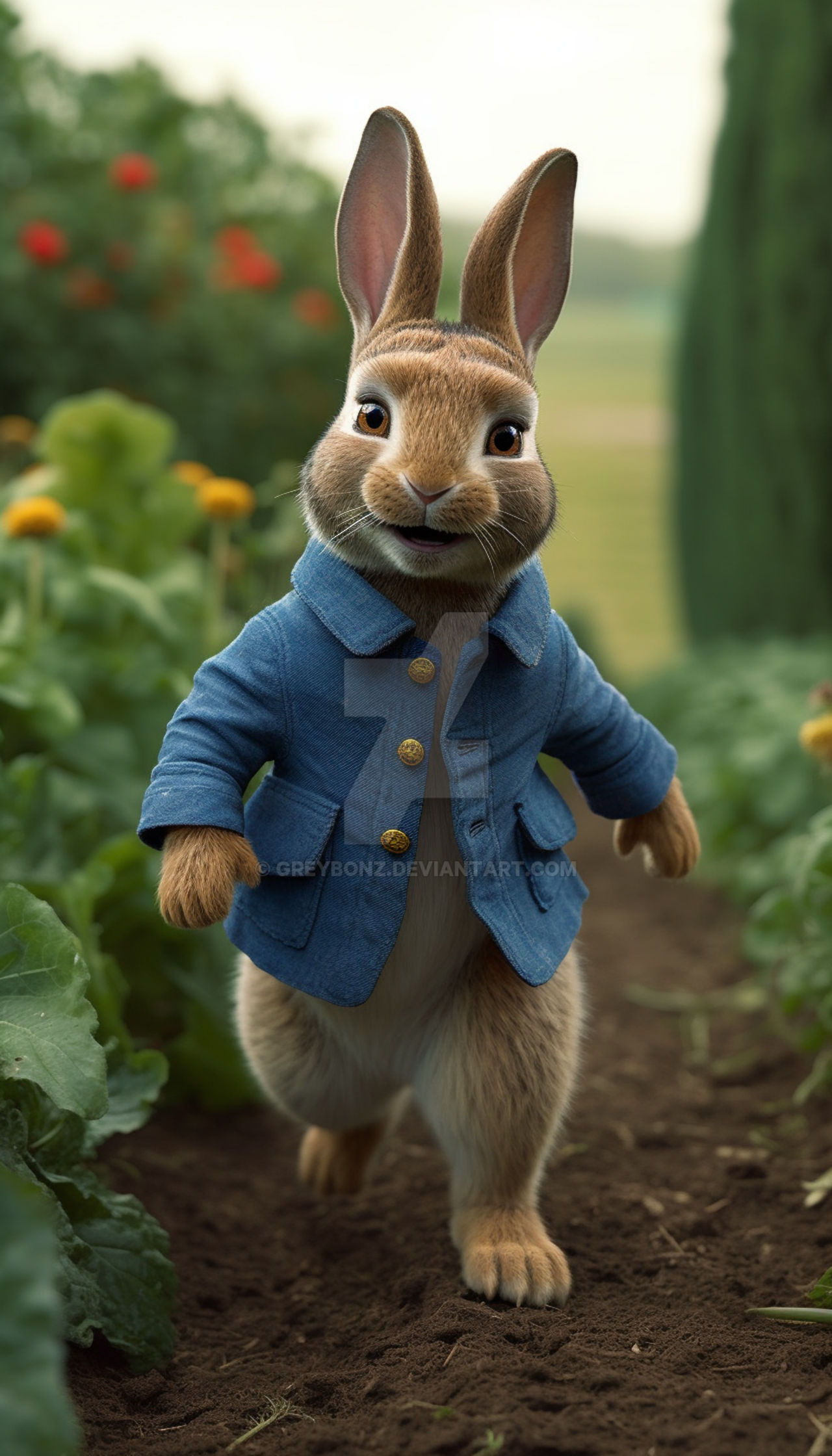 Peter rabbit running(AI image) by Greybonz on DeviantArt