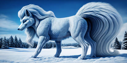 Alolan Ninetales side view(Ai image)