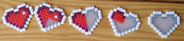 Hama Beads - zelda hearts