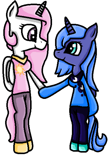 Anthro Celestia and Luna