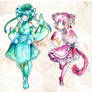 Adopts: Celebi and Mew gijinka