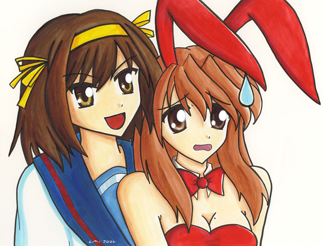 Haruhi and Mikuru